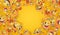 3D yellow emoji face icon copy space background