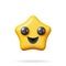 3D Yellow Excited Starry Eyed Emoticon