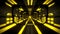 3D Yellow hi-tech neon tunnel loop motion background