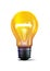 3D yellow light bulb