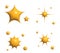 3D yellow stars sparkle firework, decoration twinkle, shiny flash