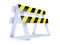 3d Yellow striped road works barrier