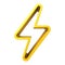 3d yellow thunder or lightning icon isolated on white background