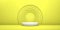 3d yellow vectorial round podium, pedestal or platform, background for products