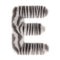 3d Zebra creative cute cartoon fur letter E