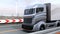 3DCG animation of autonomous hybrid truck driving on highway