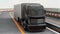 3DCG animation of autonomous hybrid truck driving on highway