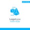 3dModel, 3d, Box, Triangle Blue Business Logo Template