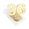 3G circuit microchip SIM card emblem isolated