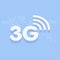 3G fast internet 3d sign in blue background and dotted world map illustration