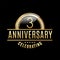 3rd Anniversary emblem. Anniversary badge