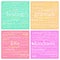 4 x 10cm Square Healing Words Water Drinks Coasters