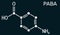 4-Aminobenzoic acid, p-Aminobenzoic acid,  PABA molecule. It is essential nutrient for some bacteria and member of vitamin B