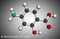 4-Aminosalicylic acid, para-aminosalicylic acid or PAS molecule. It is antibiotic used to treat tuberculosis. Molecular model