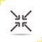 4 arrows aiming to the center glyph icon