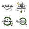 4 Best Eid Mubarak Phrases Saying Quote Text or Lettering Decorative Fonts. Vector Script and Cursive Handwritten Typography for