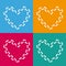 4 Colored Backgrounds Hearts