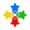 4 colorful stars icon. colors and stars