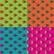 4 colors of seamless triangle memphis pattern, vector illustration