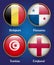 4 Countries Flags Group G for Soccer Championship