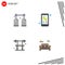 4 Creative Icons Modern Signs and Symbols of activities, bench, gas, mobile, fitness