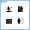 4 Creative Icons Modern Signs and Symbols of avatar, report, kitchen, paper, printer