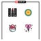 4 Creative Icons Modern Signs and Symbols of beautician, egg, lipstick, watch, easter