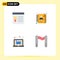 4 Creative Icons Modern Signs and Symbols of browser, application, page, employee, creative