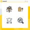 4 Creative Icons Modern Signs and Symbols of business, jump, management, charge, skipping