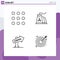 4 Creative Icons Modern Signs and Symbols of call, location, building, industry, arrow