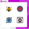 4 Creative Icons Modern Signs and Symbols of cap, clothes, safety, timer, shirt
