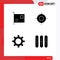 4 Creative Icons Modern Signs and Symbols of card, gear, gadget, aim, bread