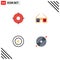 4 Creative Icons Modern Signs and Symbols of circle, system, target, imerican, disk