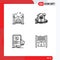 4 Creative Icons Modern Signs and Symbols of city, online, home, building, seminar