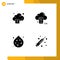 4 Creative Icons Modern Signs and Symbols of cloud, waste, wifi, data, health