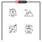 4 Creative Icons Modern Signs and Symbols of creative, ecology, camping, email, renewable
