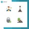 4 Creative Icons Modern Signs and Symbols of decorator, connected, audio, music, gadget