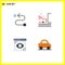 4 Creative Icons Modern Signs and Symbols of destination, design, accident, safety, page