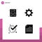 4 Creative Icons Modern Signs and Symbols of diet, acknowledge, cog, accept, file