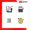 4 Creative Icons Modern Signs and Symbols of disease, book, health, binary, money