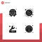 4 Creative Icons Modern Signs and Symbols of earth, construction, safe, medical, repair