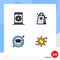 4 Creative Icons Modern Signs and Symbols of engine, education, phone, hobbies, graduation cap