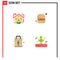 4 Creative Icons Modern Signs and Symbols of estate, nature, real, food, agriculture