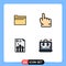 4 Creative Icons Modern Signs and Symbols of folder, business, storage, point, graph