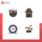 4 Creative Icons Modern Signs and Symbols of food, day, building, mosque, night