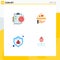 4 Creative Icons Modern Signs and Symbols of goals, protection, target, love, spam