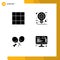 4 Creative Icons Modern Signs and Symbols of grid, sports, construction, idea, data