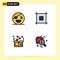 4 Creative Icons Modern Signs and Symbols of halloween, donation, pirate, page, heart