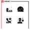 4 Creative Icons Modern Signs and Symbols of hobbies, call, gym, nature, preference