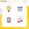 4 Creative Icons Modern Signs and Symbols of info graphic, heart, public, marketing, phone